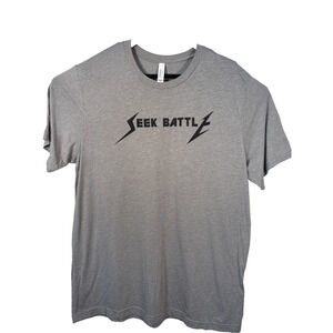Graphic Tee Seek Battle Skull & Scathe Mens Streetwear XL Gray Bella & Canvas